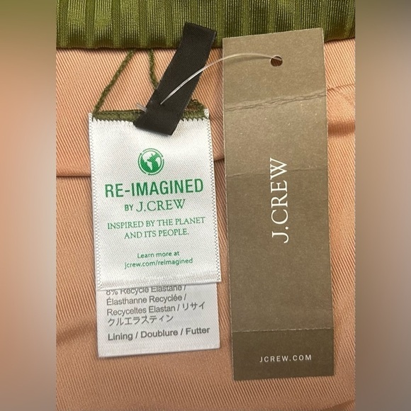 NWT J. Crew Wide-Rib High-Rise Bikini Bottom in Green with 3-Ring Belt, Small - Picture 9 of 14